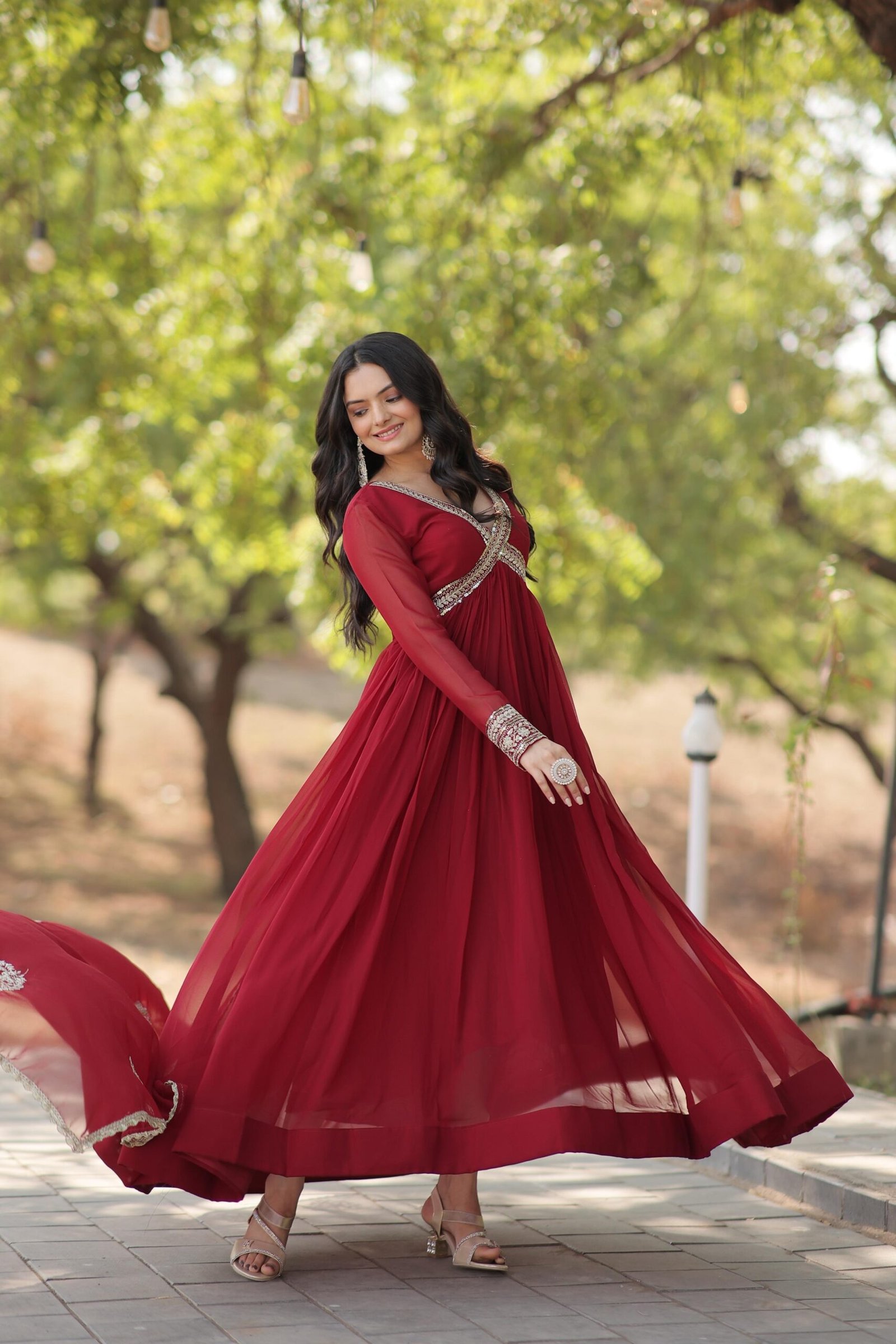 Premium Readymade Designer Gown With Dupatta Set // 007 - Image 5