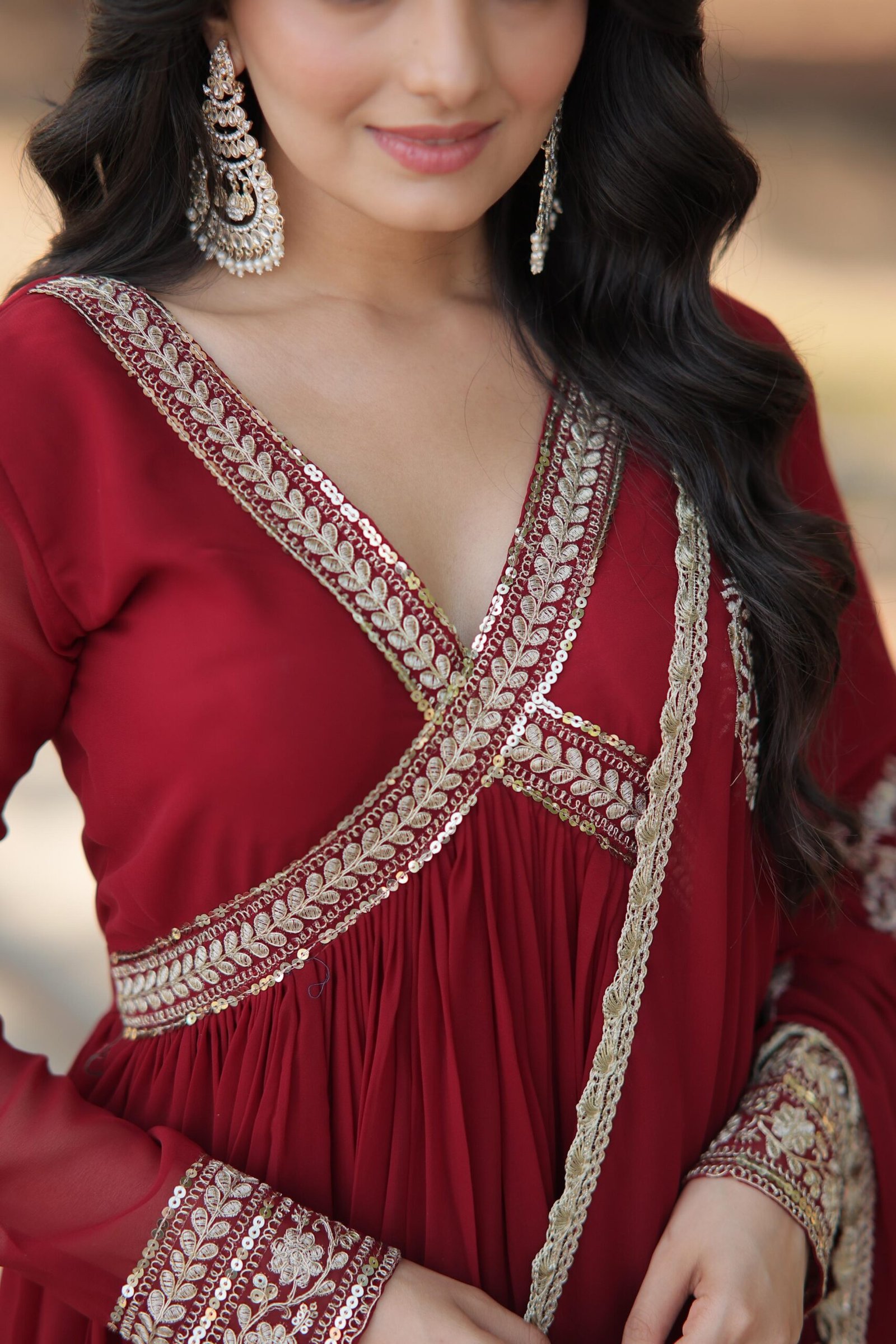 Premium Readymade Designer Gown With Dupatta Set // 007 - Image 4