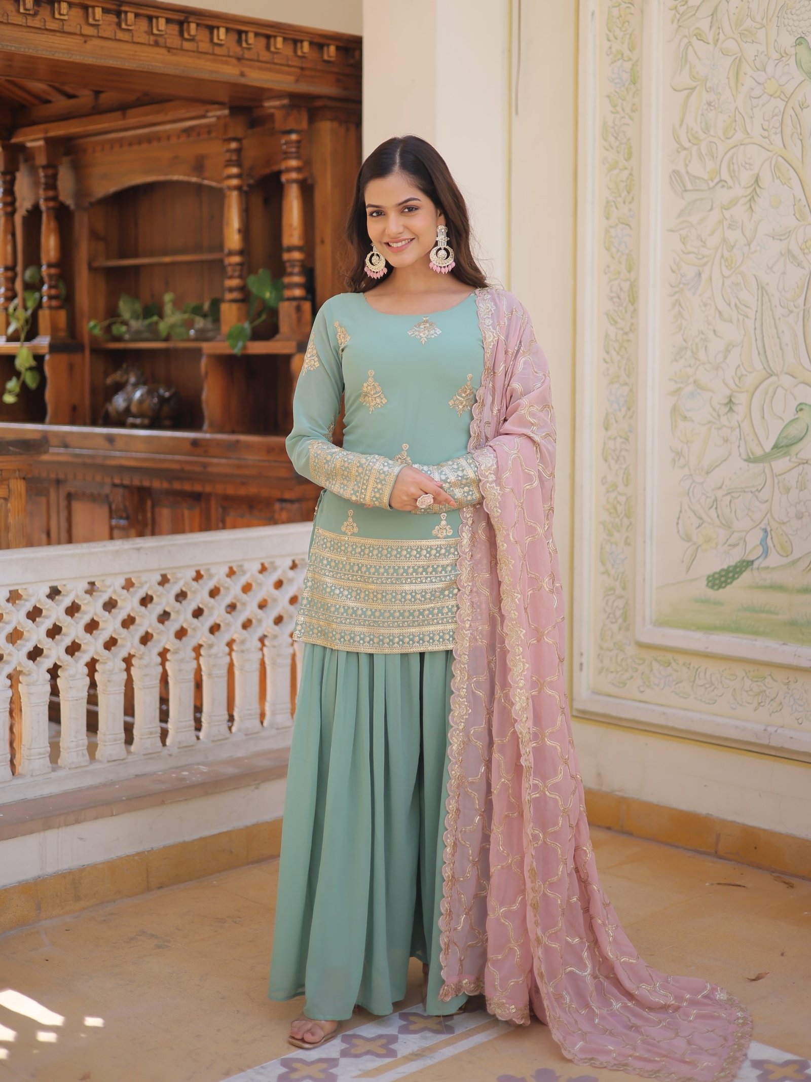 Premium Designer Kurti, Plazoo & Dupatta // 021 - Image 3